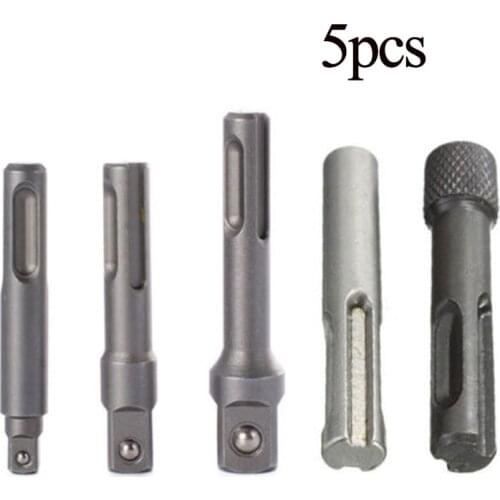 5pcs 1/4 3/8 1/2 SDS Plus Socket Driver Drill Bit Hex Shank Chuck Adaptor Tool Accessories For Drills Nut Driver