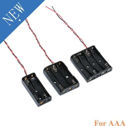 2xAAA 3xAAA 4xAAA 1.5V Plastic Black Spring Battery Storage Case Box Battery Holder Plastic Container