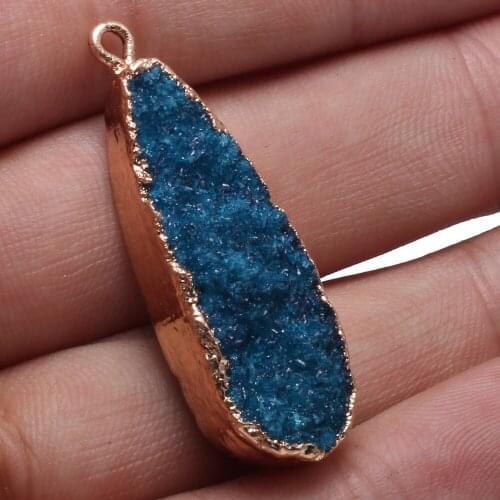 New Fashion Natural Stone Crystal Agat Pendant Charms Drop-shaped Quartz Pendants For Jewelry Making DIY Necklace Gift 12x24mm