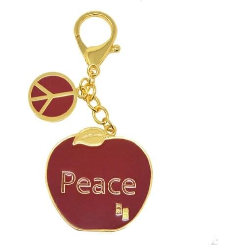 Red Apple- Love and Peace Hanging Key Chain W4243