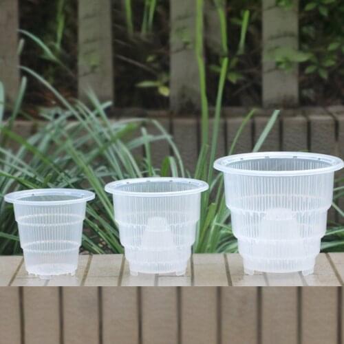 10/12/15cm Garden Flowerpot Transparent Root-controlled Planter For Flowers Pruning Pot Orchid Clear Flower Pot Slotted Plantpot