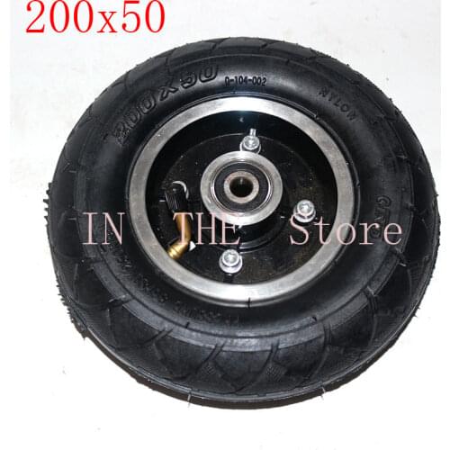 200*50Electric Scooter Tyre With Wheel Hub8" Scooter 200x50 Tyre Inflation Electric Vehicle Aluminium Alloy Wheel Pneumatic Tire