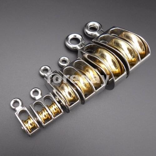 36MM 52MM 75MM Swivel Pulley Sheave Rigging Metal Lift Hoist Rope Hanging Lifting Wheel Fixed pulley Single Double HQ *FD095-100