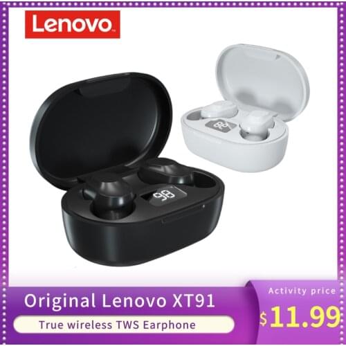 Original Lenovo XT91 TWS True Wireless Earphone Bluetooth 5.0 Earbuds Mic Noise Reduction AI Control Gaming Headset Stereo Bass