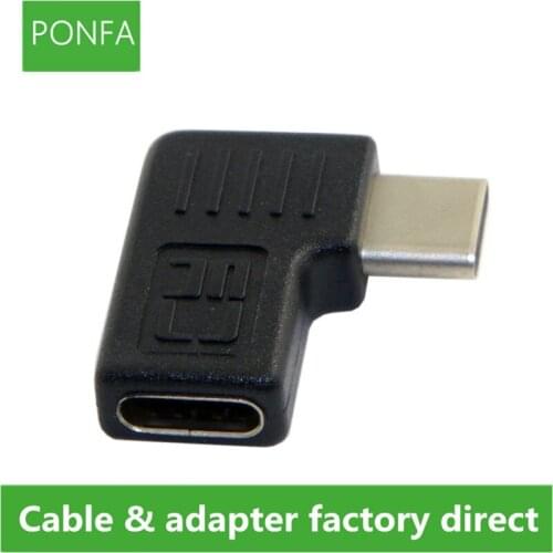 USB 3.1 Type-C 90 Degree Right & Left Angled Male to Female Extension Adapter for Samsung Galaxy S8 S8+ Plus Cell Phone
