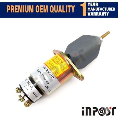 In Stock Stop Solenoide For Cummins Generatore 0307-2820-00 307-2820 03072820 12V with 3 terminals