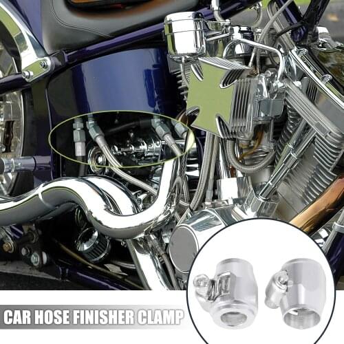 X Autohaux 2pcs AN4 AN6 AN8 AN10 AN12 Hex Car Hose Finisher Flexible Rubber Pipe Clamp with Screw Adapter for Oil Fuel Tube