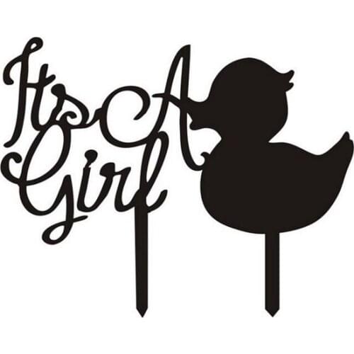 100pcs/lot, Creative " Its of you " ducking Acrylic wedding inserted card Cake Topper Party Cake Decorations