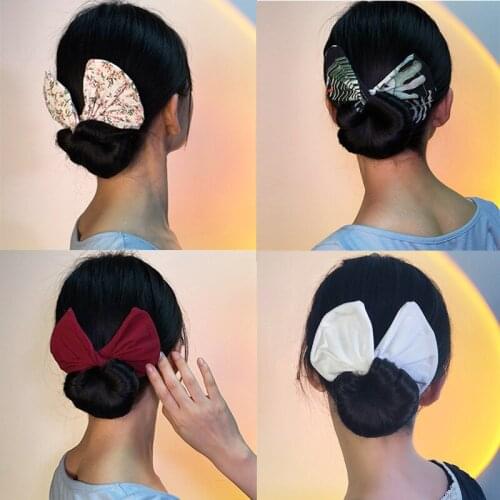2021 New Fashion Butterfly Scrunchies Lazy Quick Tidy up Broken Hairstyle Ball Head Rotating hair accessories for girls