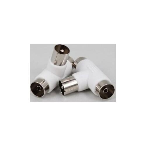 5pcs 75-5 Free Welding RF Television Plug Male to 2 Female 9.5 TV RF Terminal Antenna Connector White colour