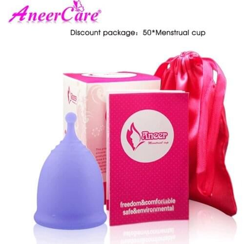 50pcs /lot the menstrual cup coupe menstruelle feminine hygiene product cup menstrual cups copo menstrual de silicone