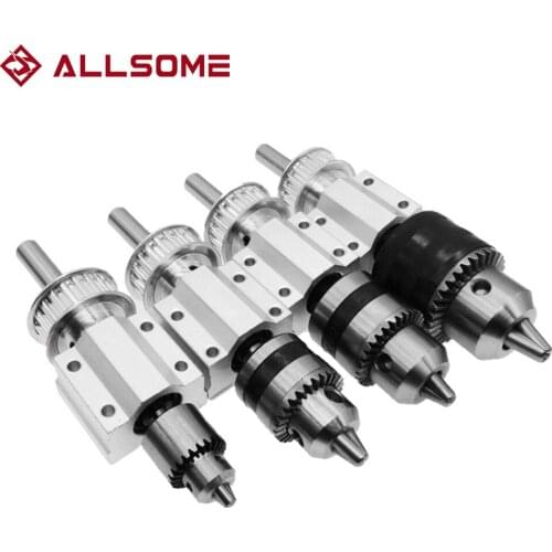 ALLSOME DIY Woodworking Cutting Grinding Spindle Trimming Belt B10/JTO/B16 Drill Chuck Set Small Lathe Accessories for Table Saw