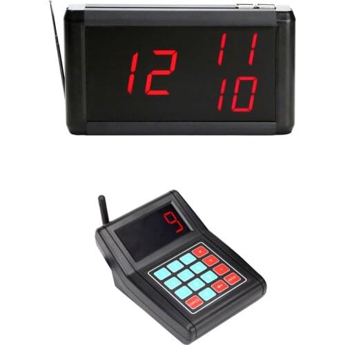 JINGLE BELLS quality wireless guest calling system 1 LED screen receiver 1 keyboard transmitter for restaurant with 2 digits