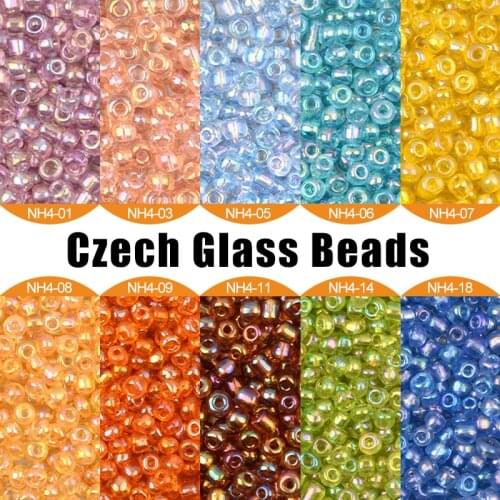 200pcs/lot 4MM 20 Colors Czech Glass Sand DIY Beads Round Hole Beads For Kids Handmade Jewelry Making Fit 14g/lot