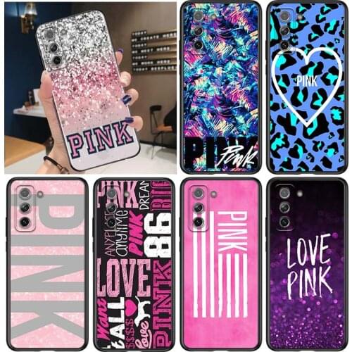 Love pink girly pretty space for Samsung Galaxy S21 Ultra Plus Note 20 10 9 8 S10 S9 S8 S7 S6 Edge Plus Black Phone Case