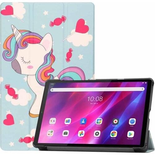 Colorful printed case For Lenovo Qitian K10 TB-X6C6F TB-X6C6X TB-X6CNBF 10.3 inch Slim Folding Stand Smart PU leather Cover