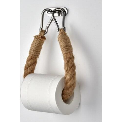 Creative Toilet Hemp Roll Paper Holder Handmade Retro Wall-mounted Tissue Holder Household Daily Necessities