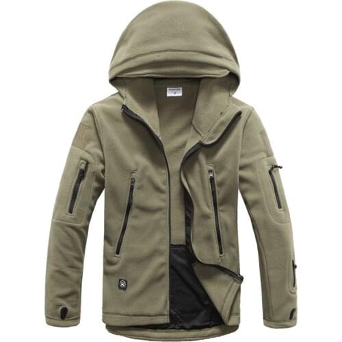 Military Tactical Soft Shell Jackets Men windproof warm hooded Fleece coats Outdoor Army Camping Hunting Hiking Sports outerwear
