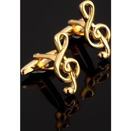 Fashion Musical Note Cufflinks French gold Music Symbol Notes Men Cuff Links In Cufflinks & Tie Clips Jewelry For Men Gifts