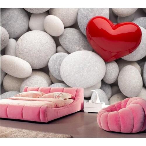 Custom large mural,Valentines Day Stones Heart wallpapers papel de parede ,living room TV sofa background bedroom 3d wallpaper