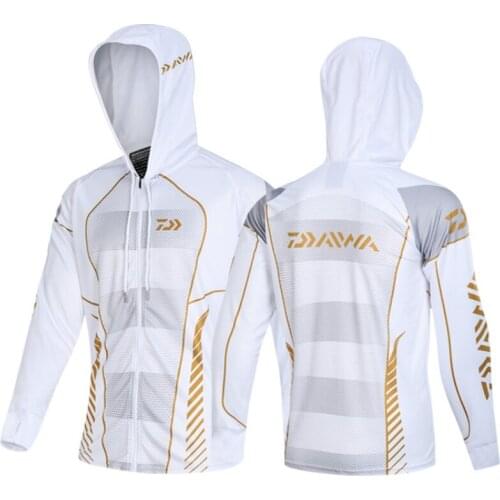 New 2021 Daiwa Men Fishing Clothings Windproof Zipper Jacket Anti-Mosquito Coat Fishing Jersey Running Riding Fishing Clothes