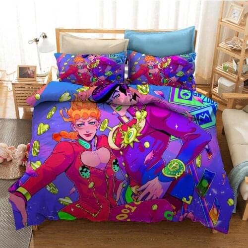 New Arrival JoJos Bizarre Adventure 3D Printed Bedding Set Duvet Covers Pillowcases Comforter Bedding Set Bedclothes Bed Linen