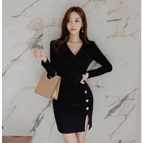 New arrival fashion comfortable mini formal dress high quality elegant vintage work style black wild basic sexy pencil dress