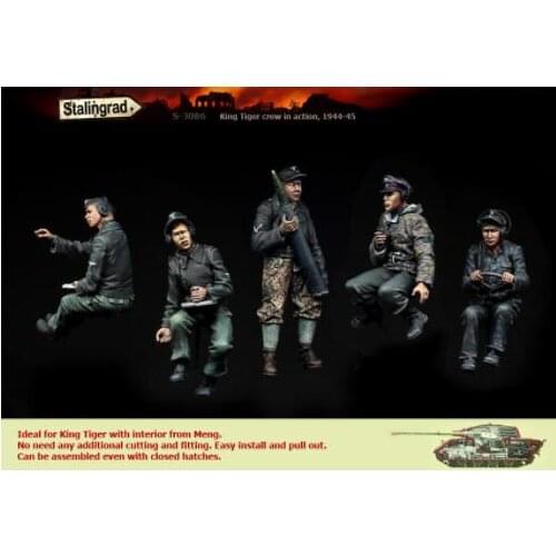New Unassembled 1/35 King Tiger Crew in Action (5 figures) (NO TANK) Resin Kit DIY Toys Unpainted resin model