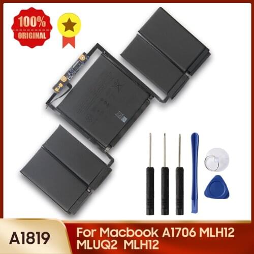 Genuine Laptop Battery A1819 for Macbook A1706 MLH12 MLUQ2 MLH12 4314mAh Original Replacement Battery
