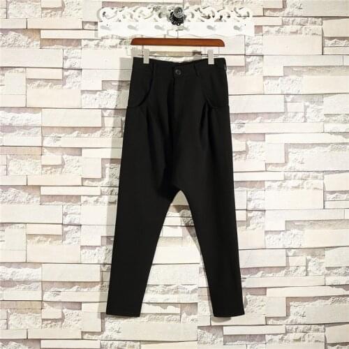 Autumn mens slim fit stretch Harem Pants hairstylist casual pants personality trend small leg pants mens pants