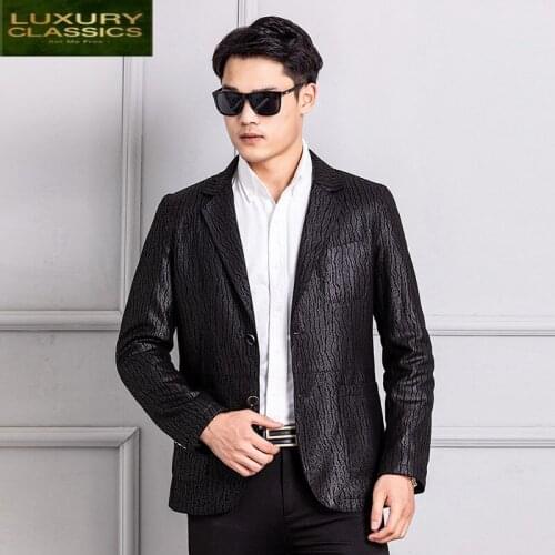 Sheepskin 100% Coat Real Men Clothes Spring Autumn Streetwear Genuine Leather Jacket Man Fit Business Jaqueta Couro A1906