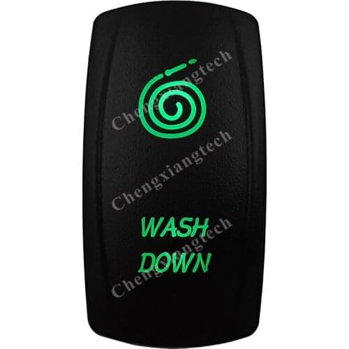 12V 24V Boat Car 5 Pin ON/OFF SPST Rocker Toggle Switch- WASH DOWN - Green Led Waterproof IP66 for Carling ARB 4X4 NARVA