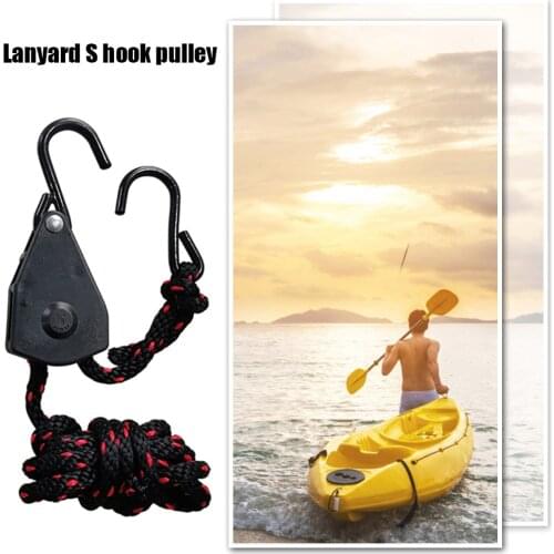 Tent Lighting Hanging Lanyard Sling Lift Pulley S Hook Rope Ratchet Hanger Lifting Pulley Hook Camping Tent Accessories