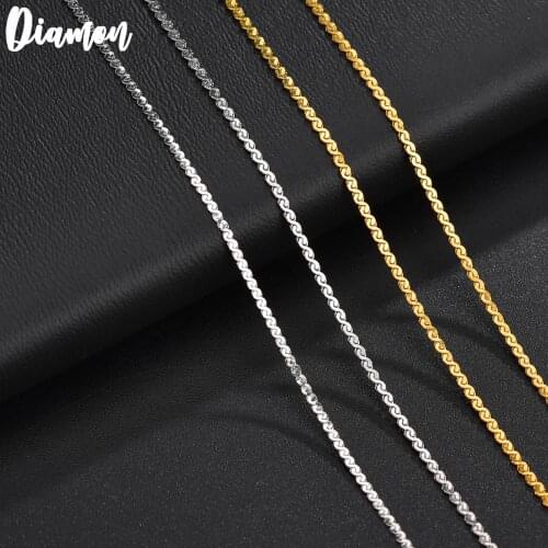 Diamon lots 4mm/5mm Gold Twist chain Rope Stainless Steel Necklace for DIY Jewelry Making Findings Accessories