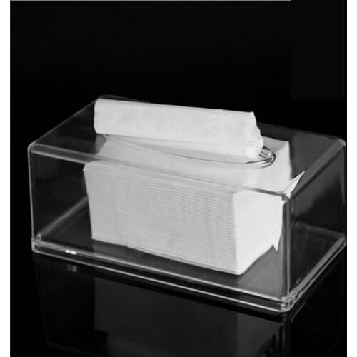 Clear Plastic Tissue Storage box with Cover Home Kitchen Plastic Tissue Box Transparent Napkin Holder Case Simple Style Acrylic