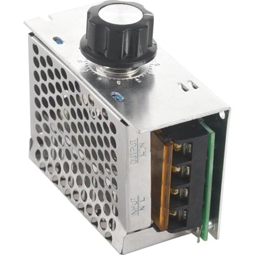 Voltage regulator Voltage Speed Controller SCR Dimmer + Shell AC 220V 4000W