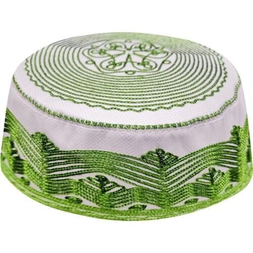 Seccade Kippah Prayer Caps Homme Stripe Green Rug Topi Saudi Abaya Namaz Tapis Priere Islam Damen