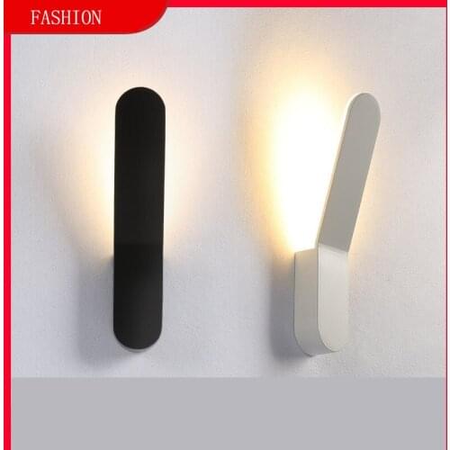Modern Simple Personality Wall Lamp Black White Aluminum Livingroom Bedroom Bedside Background Wall Corridor Nordic LED Lights