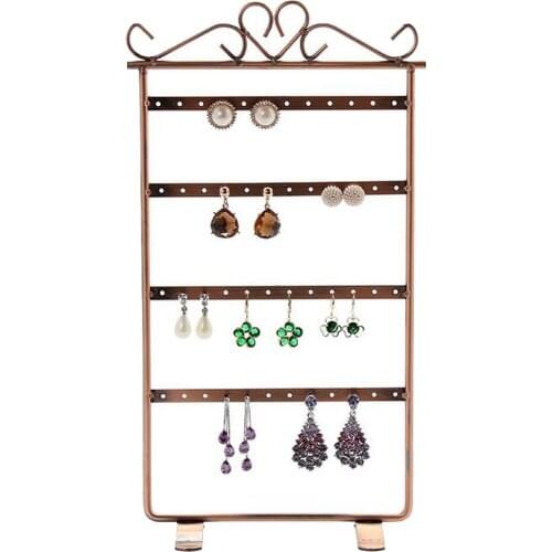 48Holes Portable Jewelry Tower Metal Earring Holder Organizer, Earring Stand, Earring Display for Jewelry Store Decor