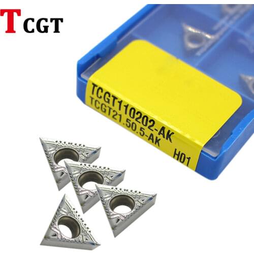 TCGT110204 AK H01 TCGT21.51 Aluminum cutter blade TCGT 110204 Insert Cutting Tool turning tool CNC Lathe Tool AL +TIN Alloy wood