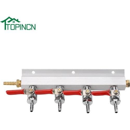 TOPINCN 5/16" 4 Way 2 Way Brew Gas Manifold Beer Gas Distributor Air Distributor CO2 Manifold