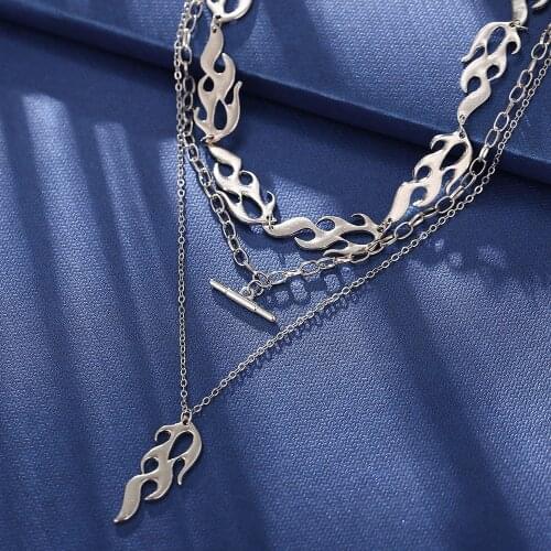 Goth necklace vintage demons Pendant Layered style chain streetwear Accessories jewellery Neck for men women Aesthetics friends