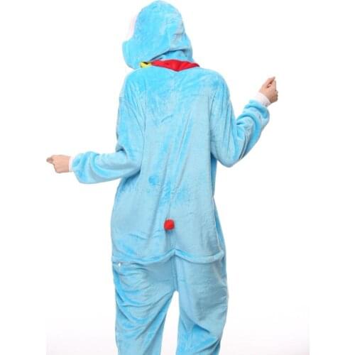 Adults Pajamas Women Flannel Sleepwear Unisex Cute Doraemon Cartoon Animal Pajama Set Hooded Pyjamas Kigurumi