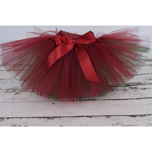 Burgundy Green Tutu skirt Baby Girls First Christmas Costume Toddlers Xsmas Fluffy Tutus Newborn-3T 4T