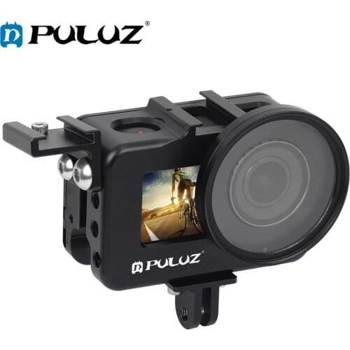 PULUZ Housing Shell CNC Aluminum Alloy Protective Cage Case with 52mm UV Lens for DJI Osmo Action Camera Accessories