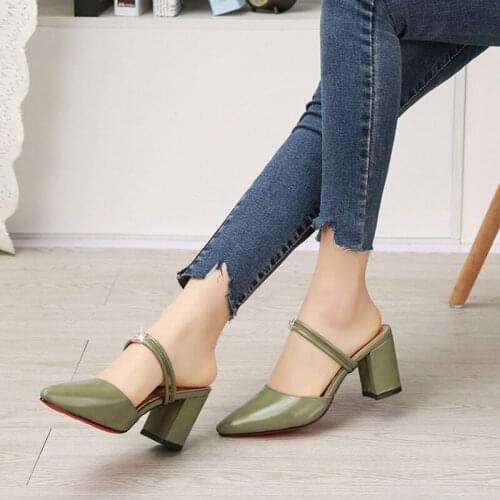 Woman Hot Selling PointedToe Thin Heels Sexy Concise Elegant womens Buckle Slingbacks Pumps High Heels Ankle Strap Shoes U18-85