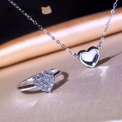 Mi Xiong 925 Sterling Silver Womens Ring Unique Love Full of Diamonds Engagement Luxury Jewelry Wedding Gift Charm Classic Cute