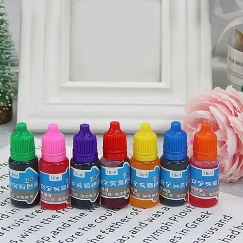 7 Colors 10ml Handmade Soap Dye Pigments DIY Liquid Pigment Slime Colorant for Painting Coloring Kids Toy