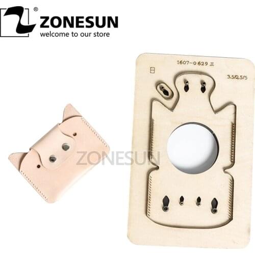 ZONESUN Customized pig shape Leather DIY Wooden Template Knife Punching tool coin purse Cutting Mold die animal Japanese steel