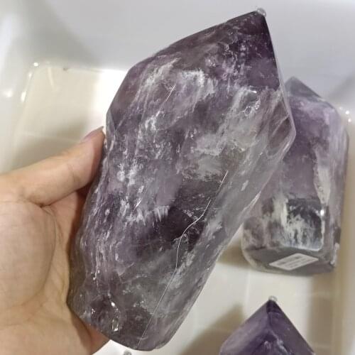 500-1000g 1pc Natural Raw Amethyst Wand Scepter Crystal Point Purple Polishing Stones Mineral Specimen Ornaments